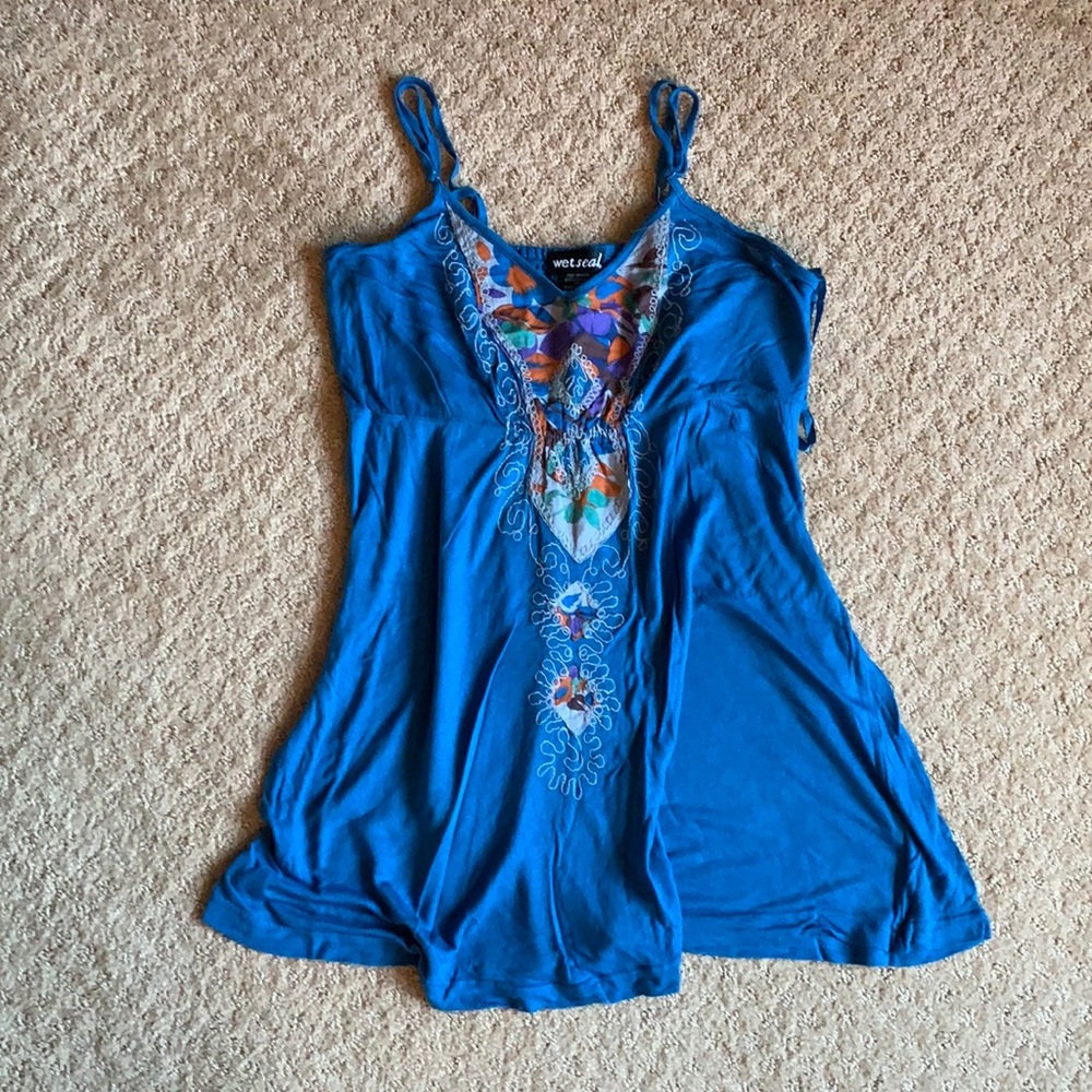 Flowy blue tank from Wet Seal